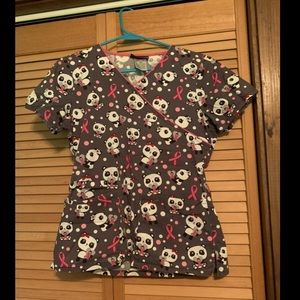 Breast cancer awareness scrub top